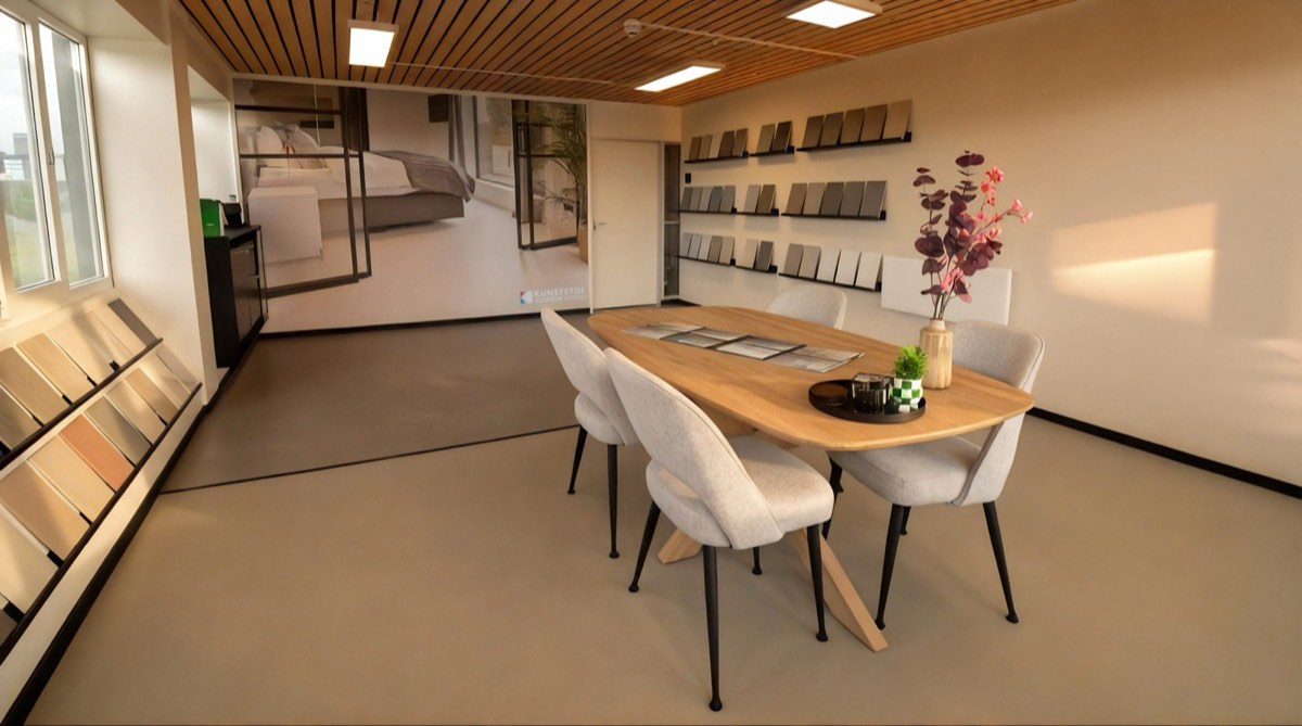 Showroom van Kunststofvloeren Noord in Leeuwarden